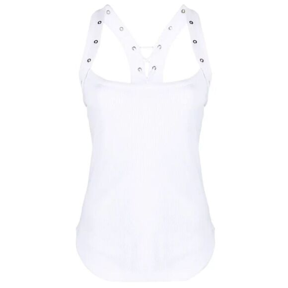 The Attico Eyelet-Embellished Ribbed-knit Tank Top NWT Size 42/ US 4-6 - Picture 1 of 12